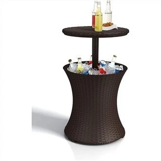 Mobília de jardim de mesa estilo vime legal para bar fresco para geladeira - marrom